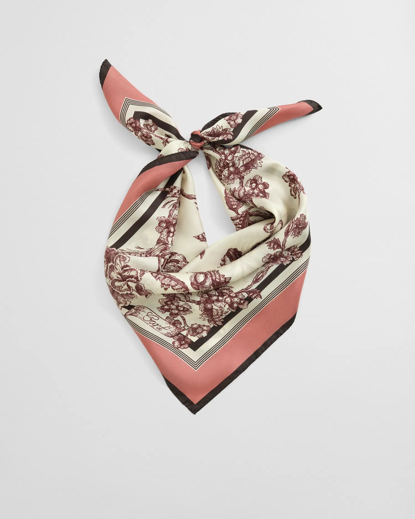 Tree Print Silk Scarf - Plum Wine