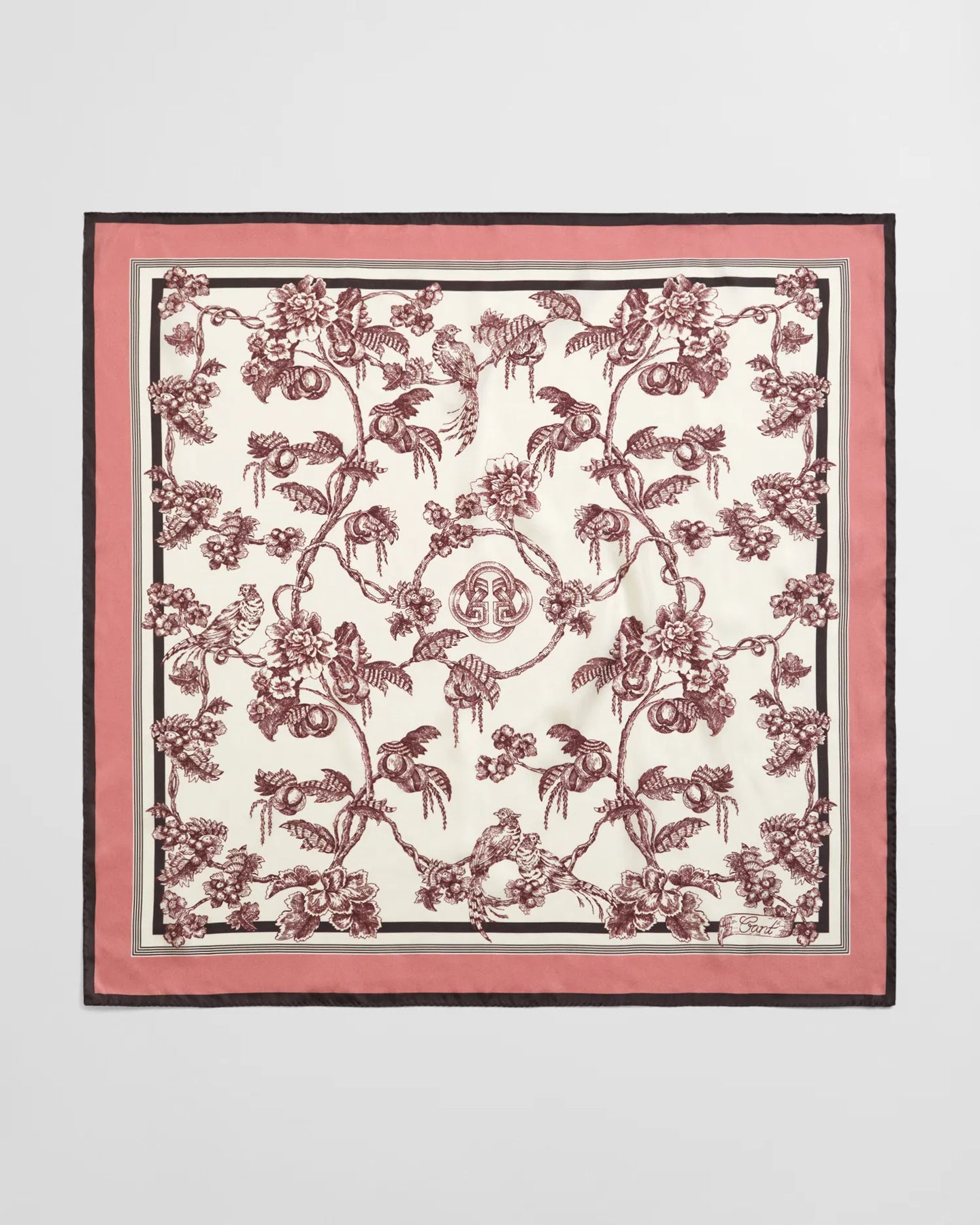Tree Print Silk Scarf - Plum Wine