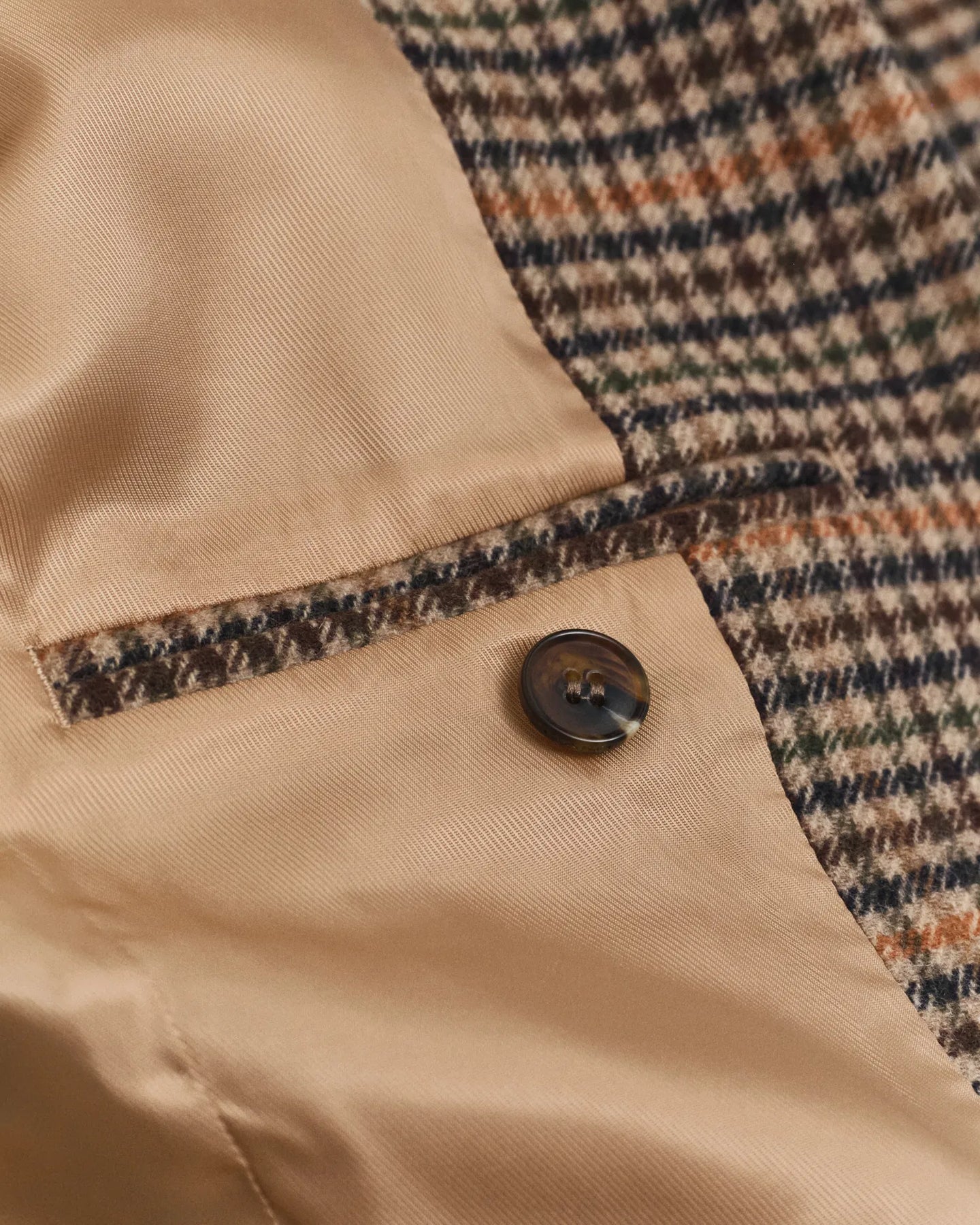GANT Reg Wool Houndstooth Blazer - Roasted Walnut