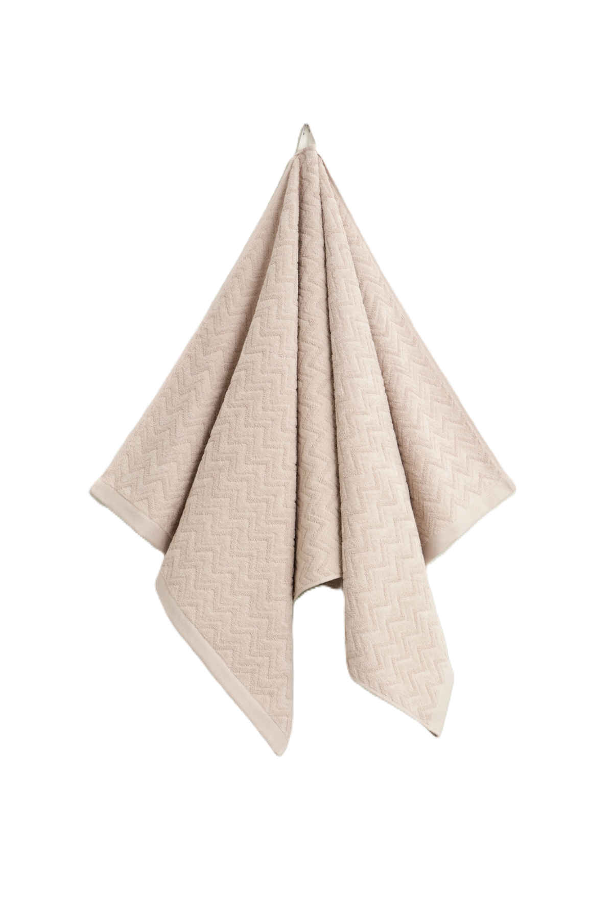 Jacquard Herringbone Handduk 70x140 - Faded Beige