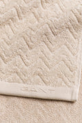 Jacquard Herringbone Handduk 70x140 - Faded Beige