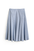 Stripe Ctn Panel Midikjol - Hydrangea Blue