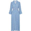 Sally Long Dress - Blue White Flower