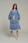 Ella Midi - Blue/Offwhite