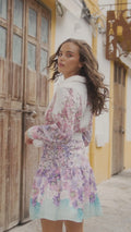 Berta Mini Dress - Lavender Garden
