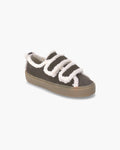 INUIKII Shearling Low Velcro - Mörkbrun