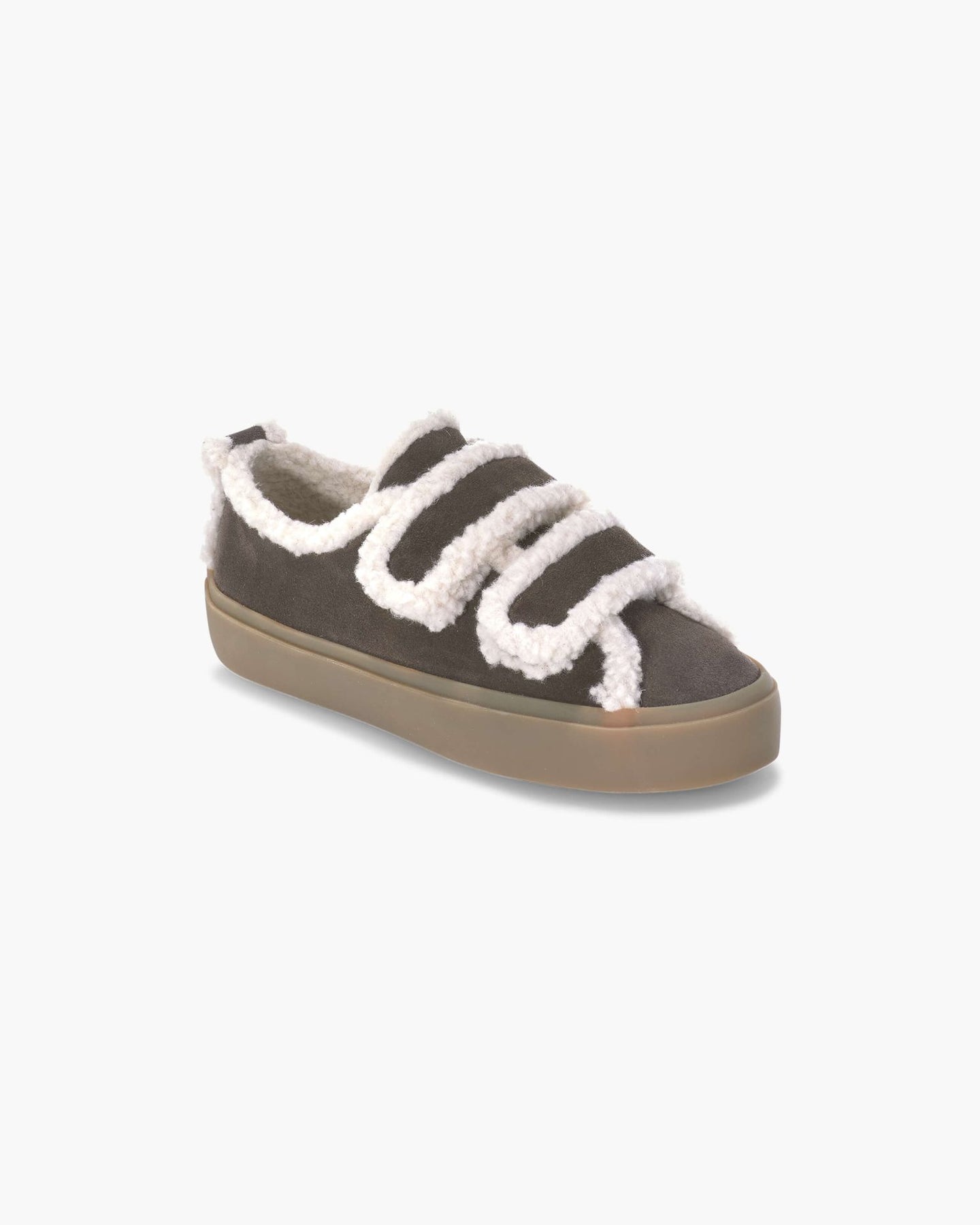 INUIKII Shearling Low Velcro - Mörkbrun