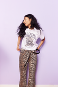 GANNI Print Denim Betzy Cropped - Leopard
