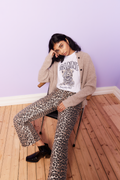 GANNI Print Denim Betzy Cropped - Leopard