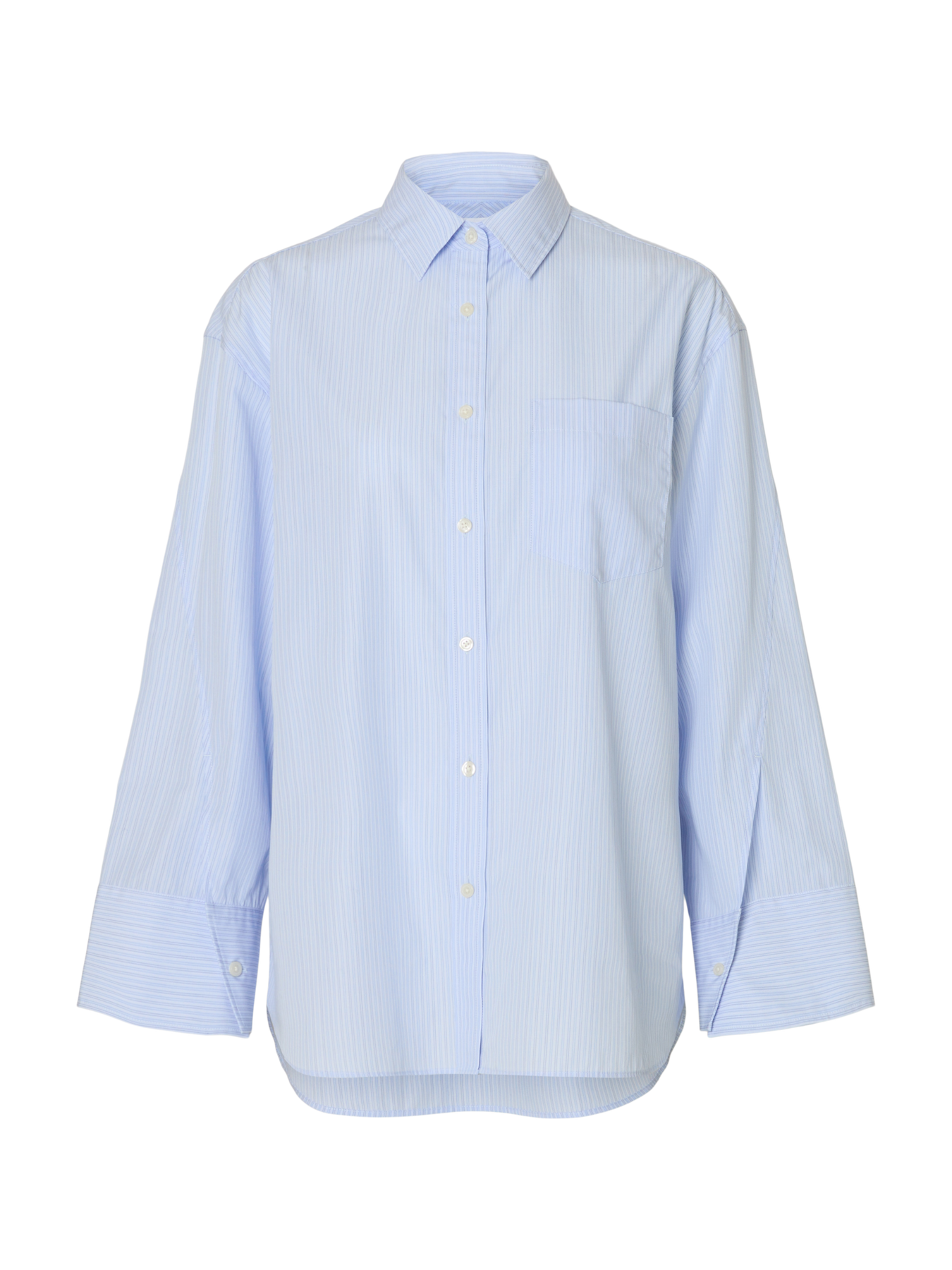 Dan Ls Oversized Striped Cuf Shirt - Cashmere Blue Stripes