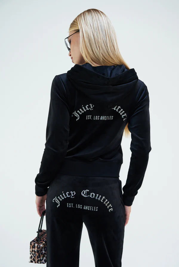 Arched Diamante Robertson Hoodie - Black