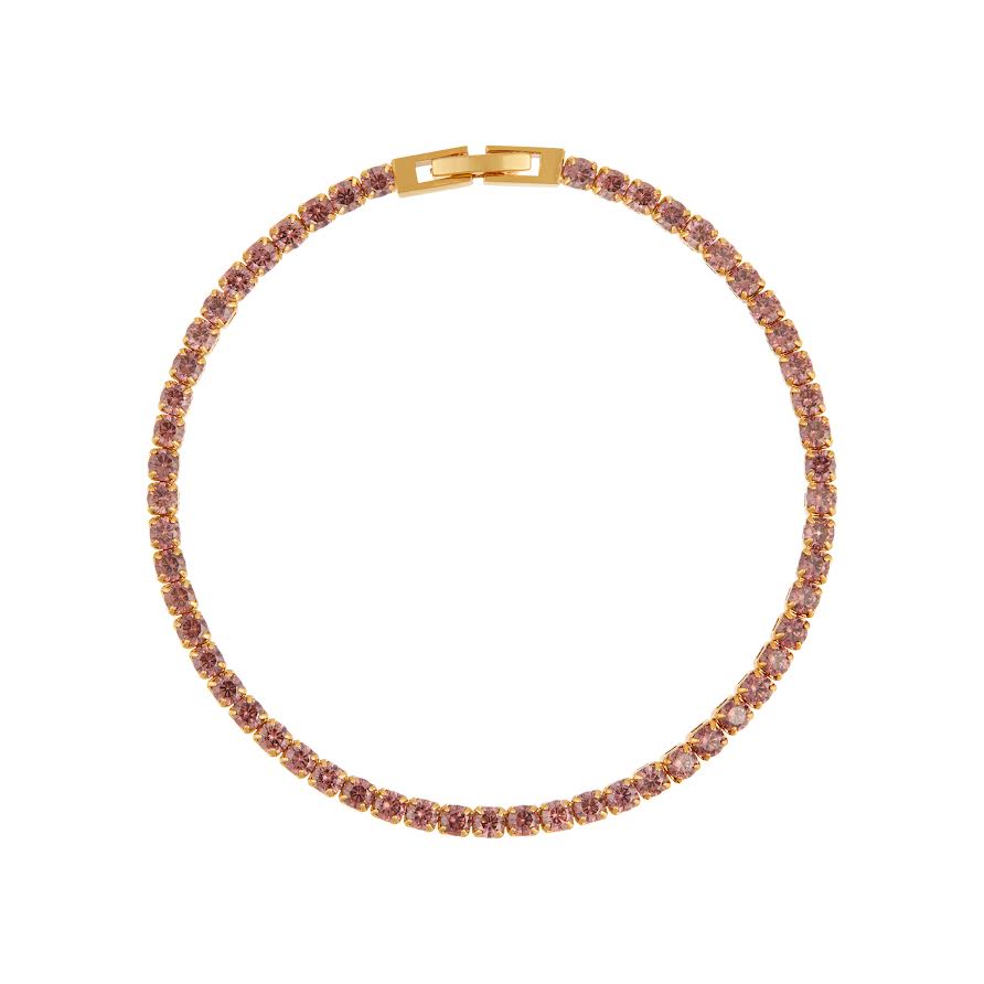 Rhodolite Tennisarmband - Pale Gold