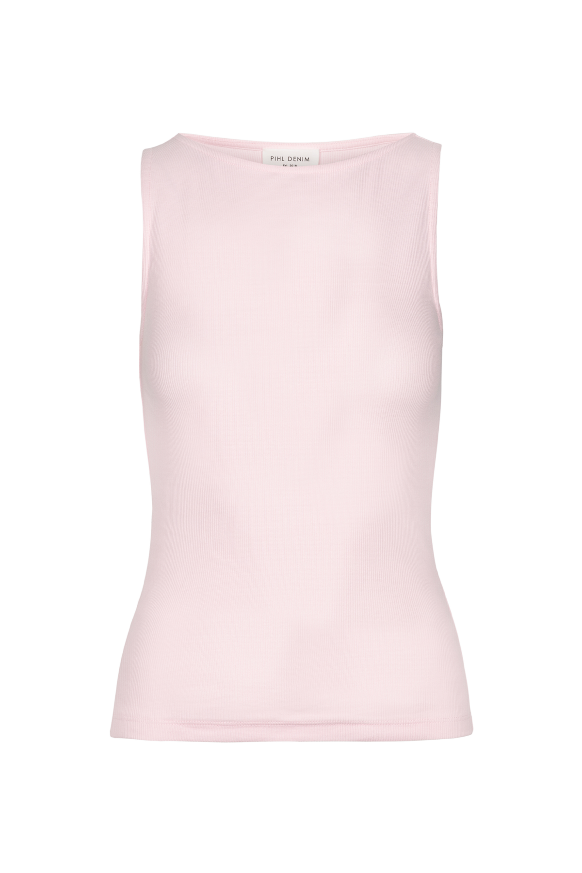 Peggy Rib Boatneck Top - Ljusrosa