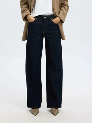 Wide Bea-Kori Hw Jeans - Dark Blue Denim