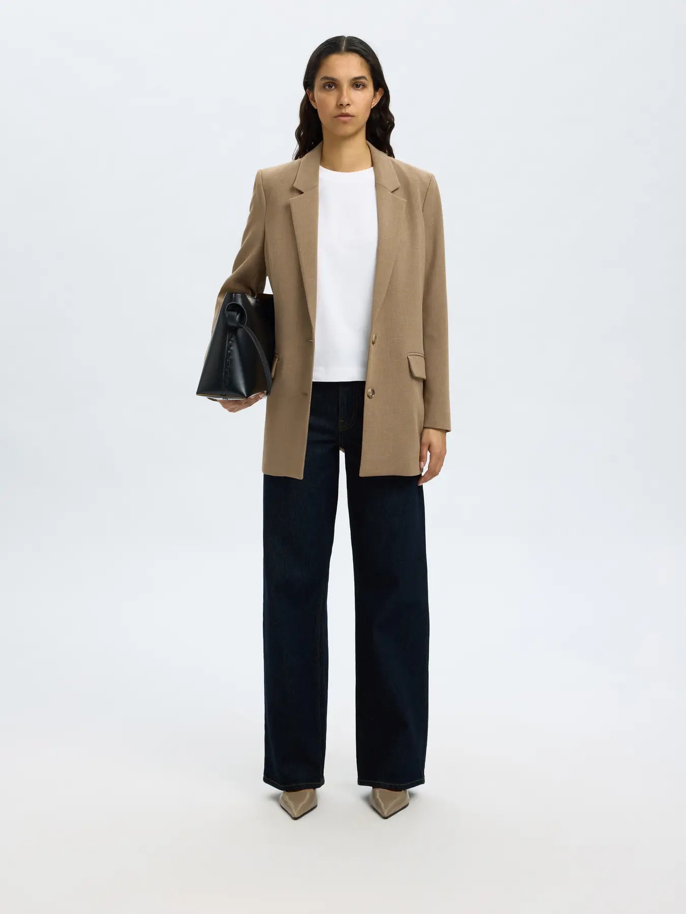 Wide Bea-Kori Hw Jeans - Mörkblå denim