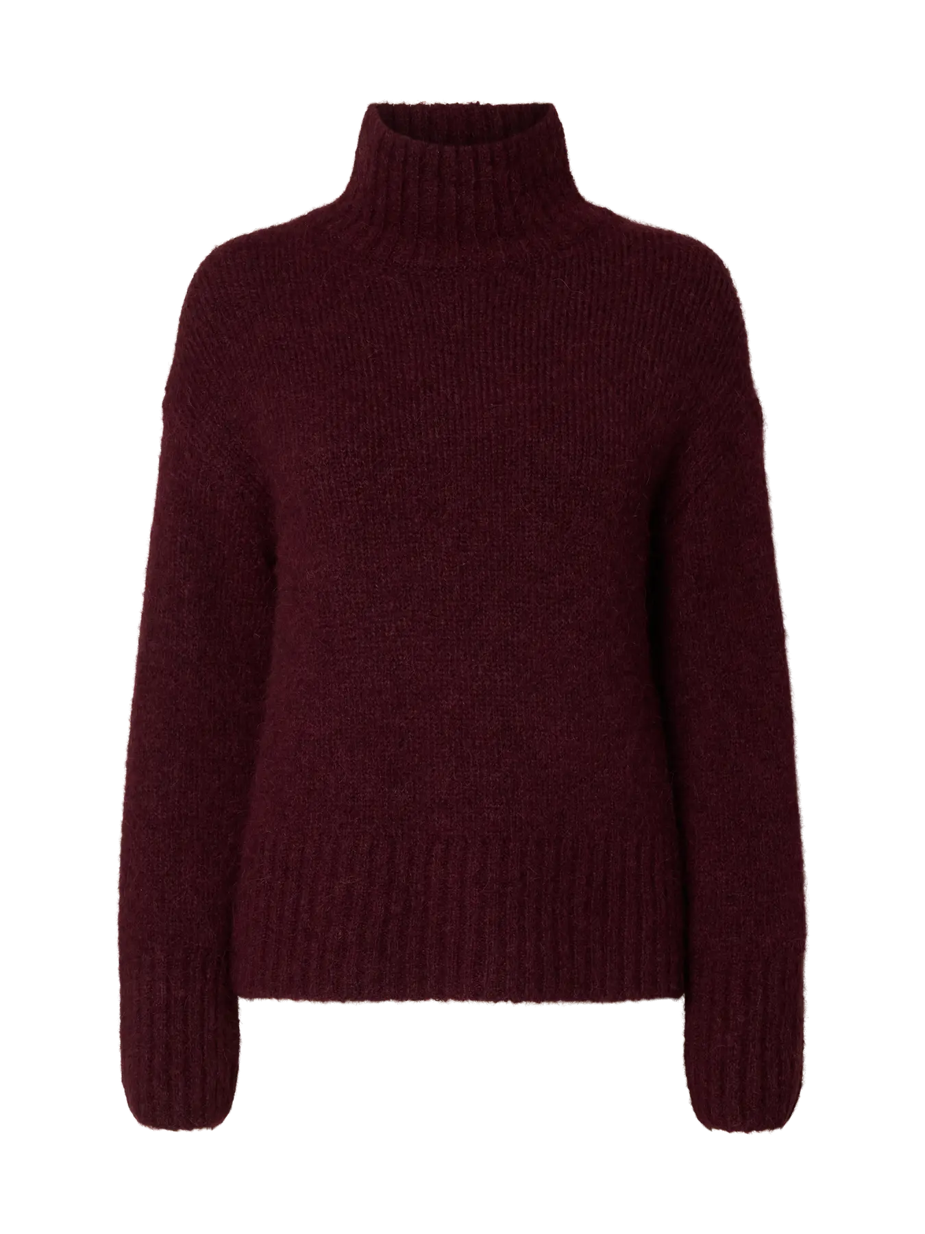 Gabriella Ls Knit High Neck - Fig Melange