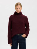 Gabriella Ls Knit High Neck - Fig Melange