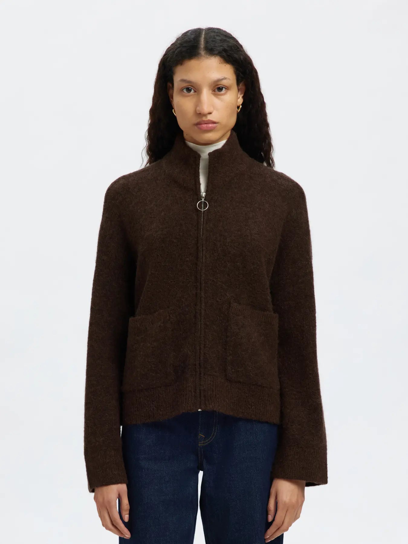 Sia Ras Ls Knit Zipper Cardigan Noos - Delicioso