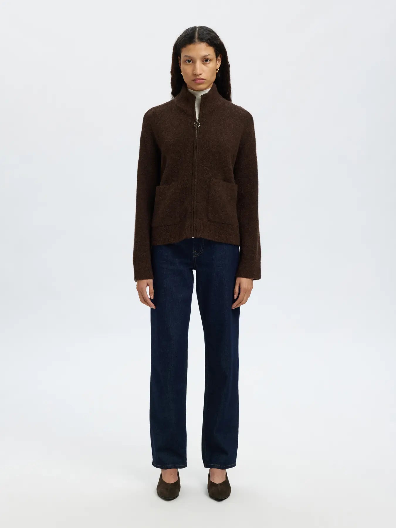 Sia Ras Ls Knit Zipper Cardigan Noos - Delicioso