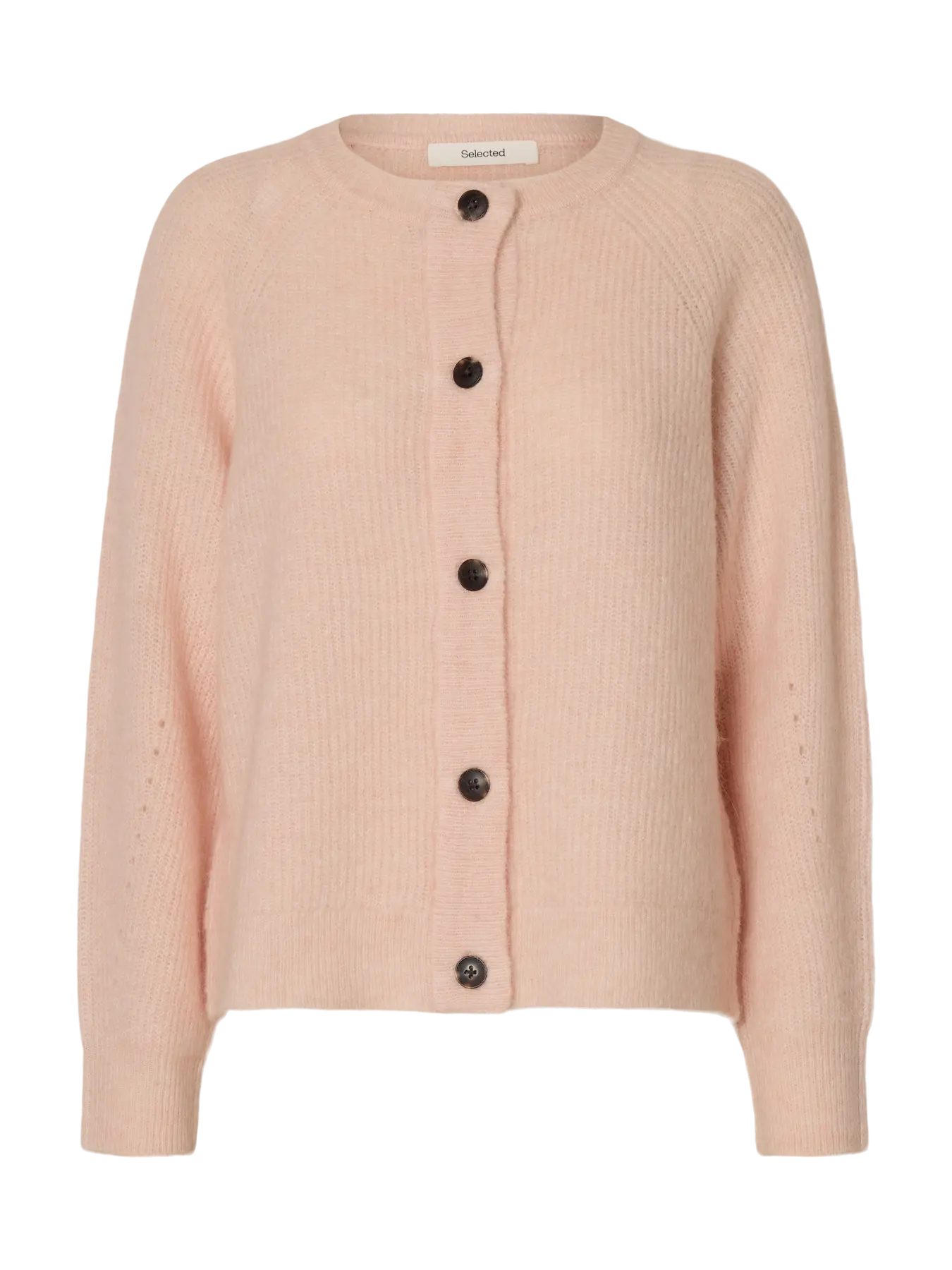 Lulu Ls Knit Short Cardigan - Pale Dogwood Melange