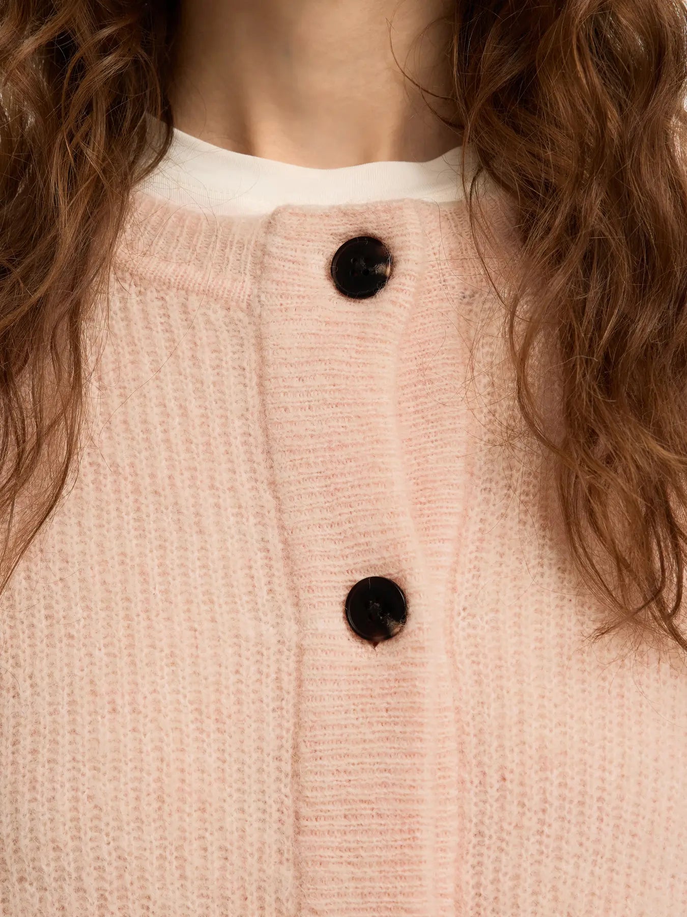 Lulu Ls Knit Short Cardigan - Pale Dogwood Melange