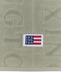 Velour Jacquard Logo Handduk 70X130 - Vintage Green