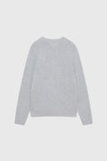 Tay Badge Lambswool Jumper - Grey Melange