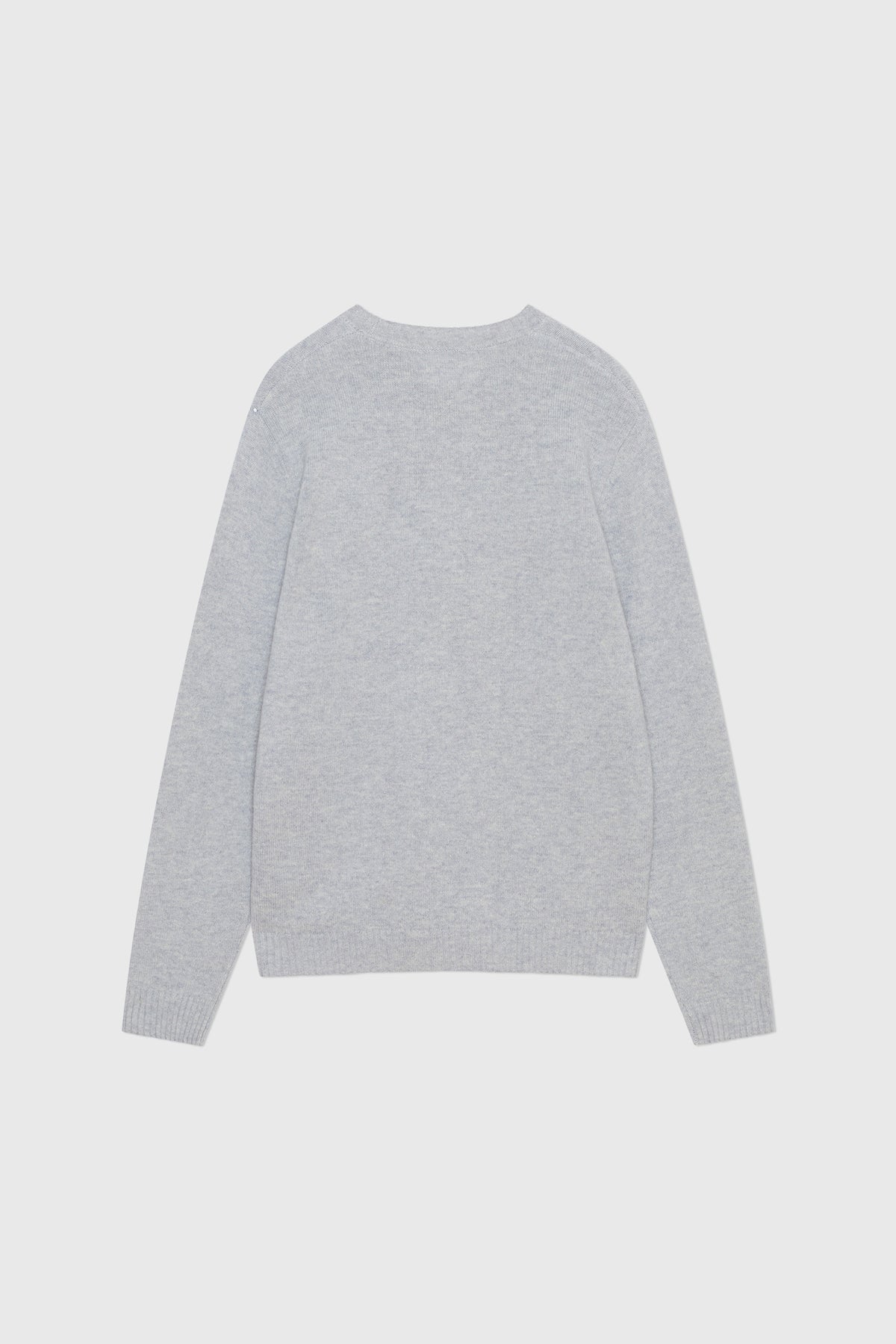 Tay Badge Lambswool Jumper - Grey Melange