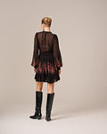 Georgette Mini Dress - Midnight Bouquet