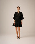 Cotton Slub Mini Dress - Black