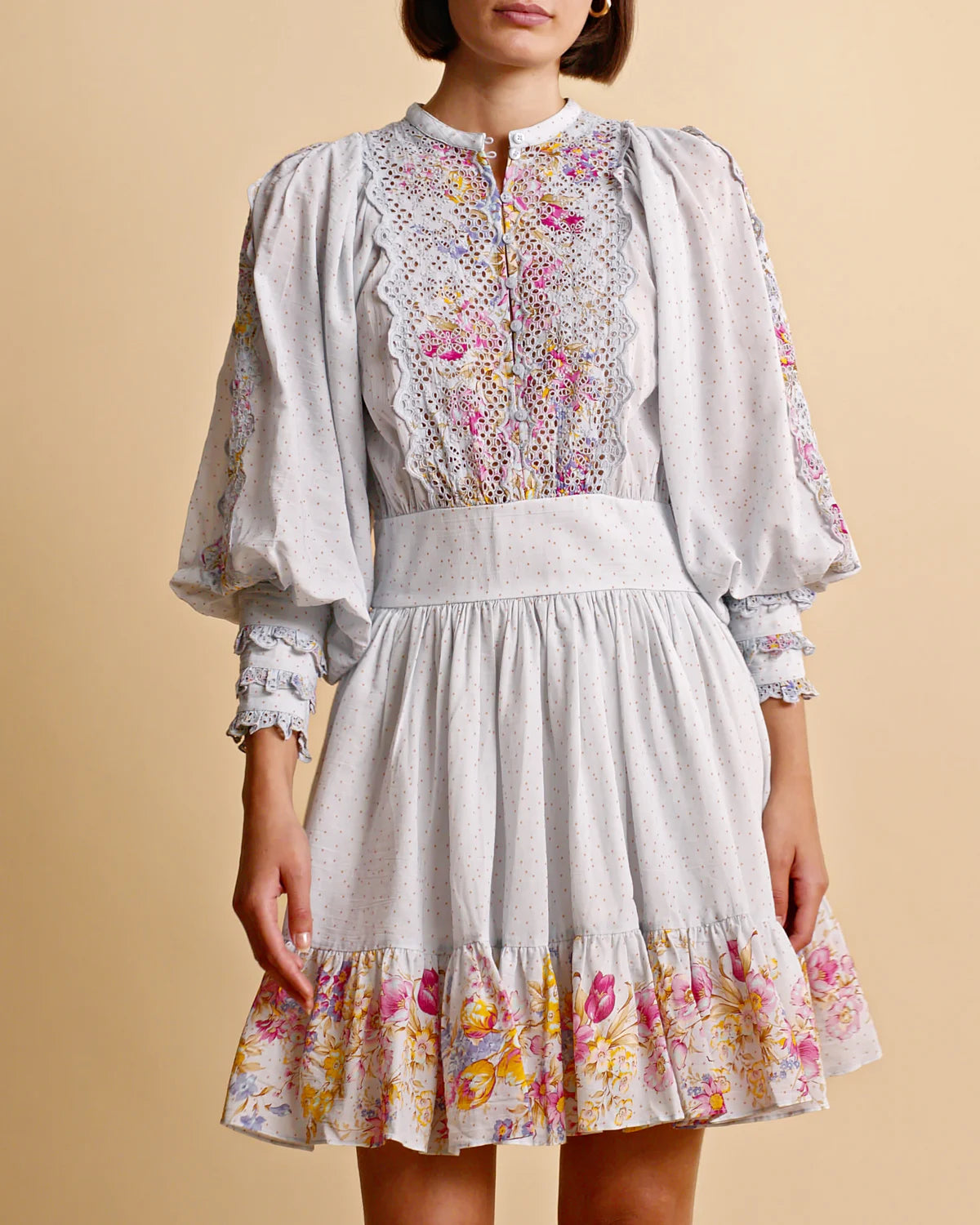 Cotton Slub Mini Dress - Flower Market