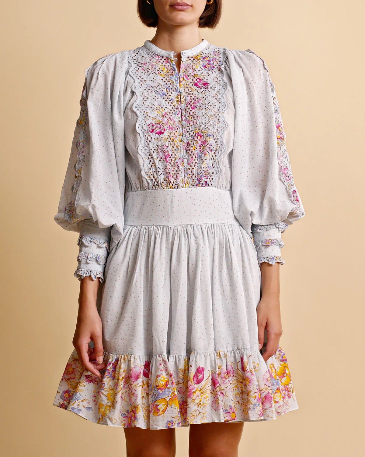 Cotton Slub Mini Dress - Flower Market