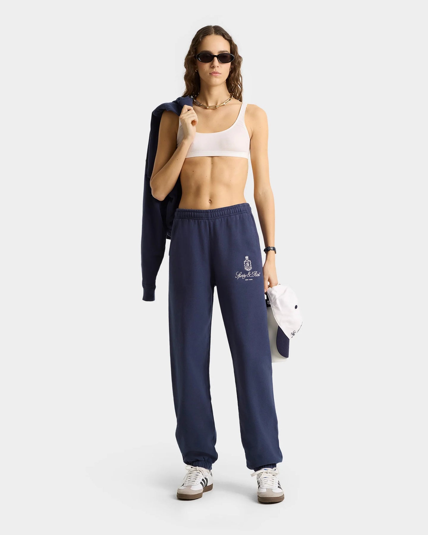 Vendome Embroidered Sweatpant - Dark Navy