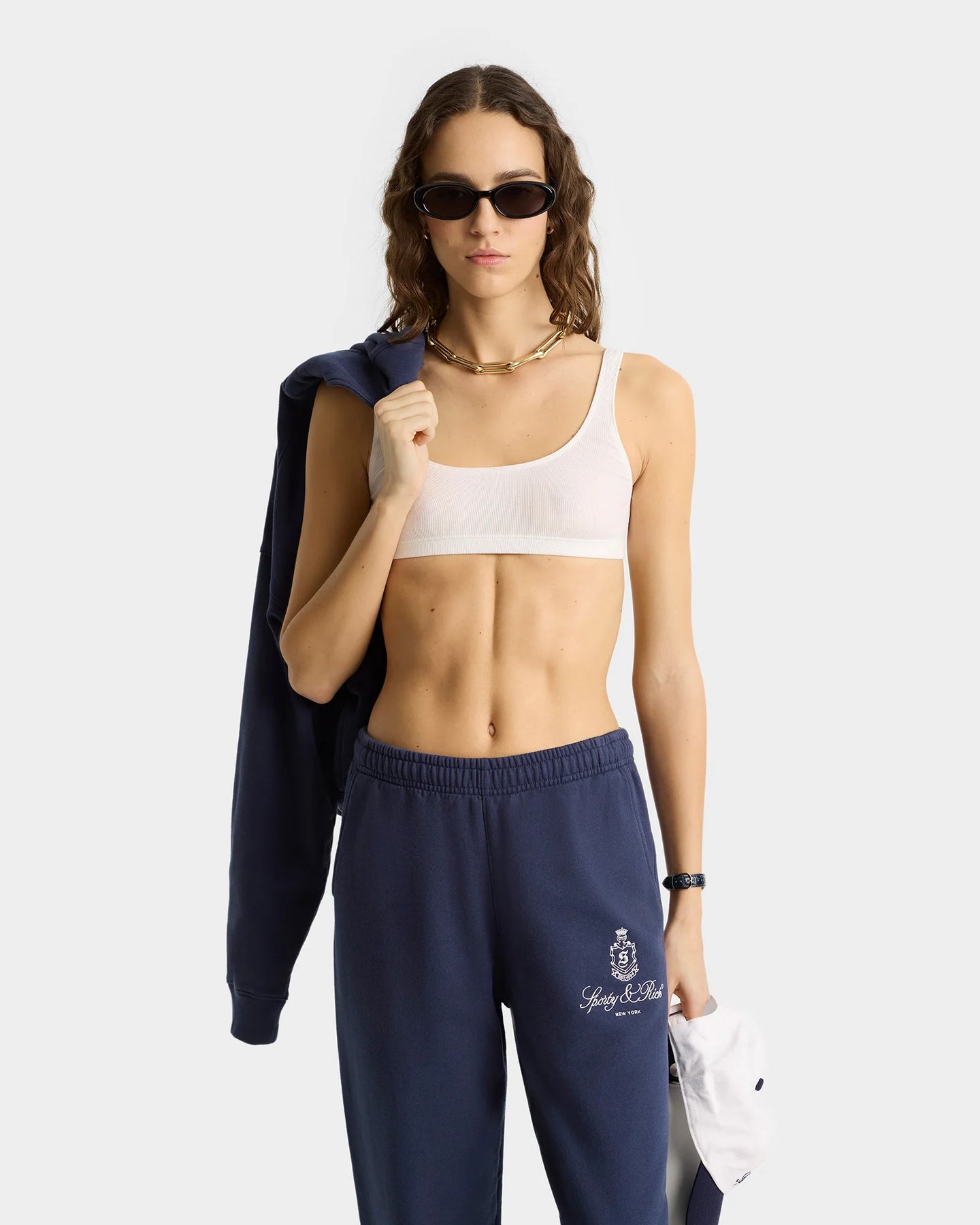 Vendome Embroidered Sweatpant - Dark Navy