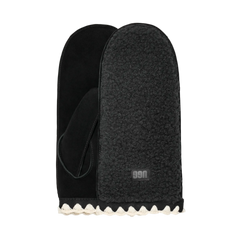 W Uggfluff Scalloped Mitten - Black