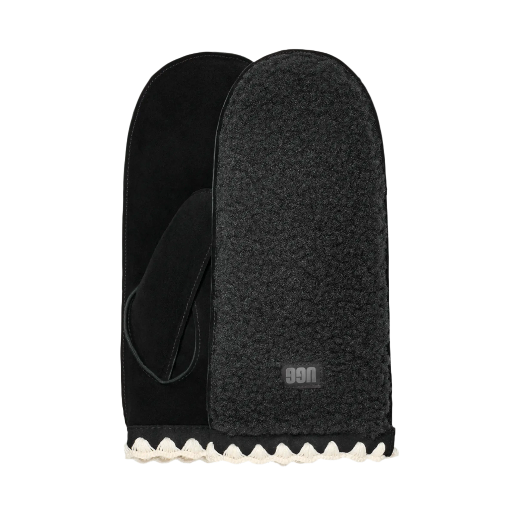UGG W Uggfluff Scalloped Mitten - Svart