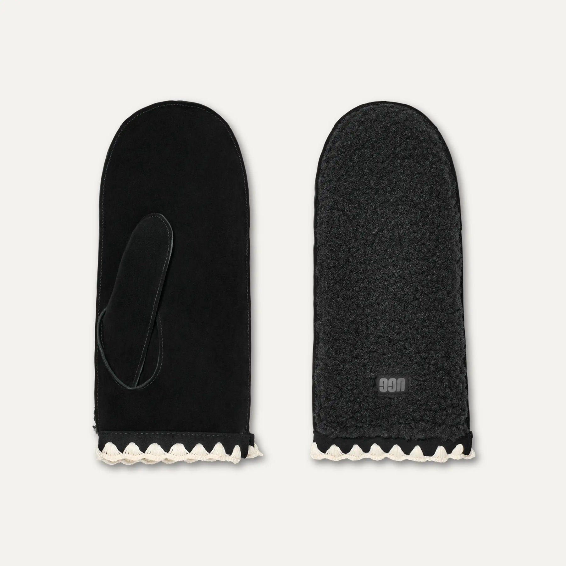 UGG W Uggfluff Scalloped Mitten - Svart