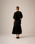 Cotton Slub Midi Dress - Black