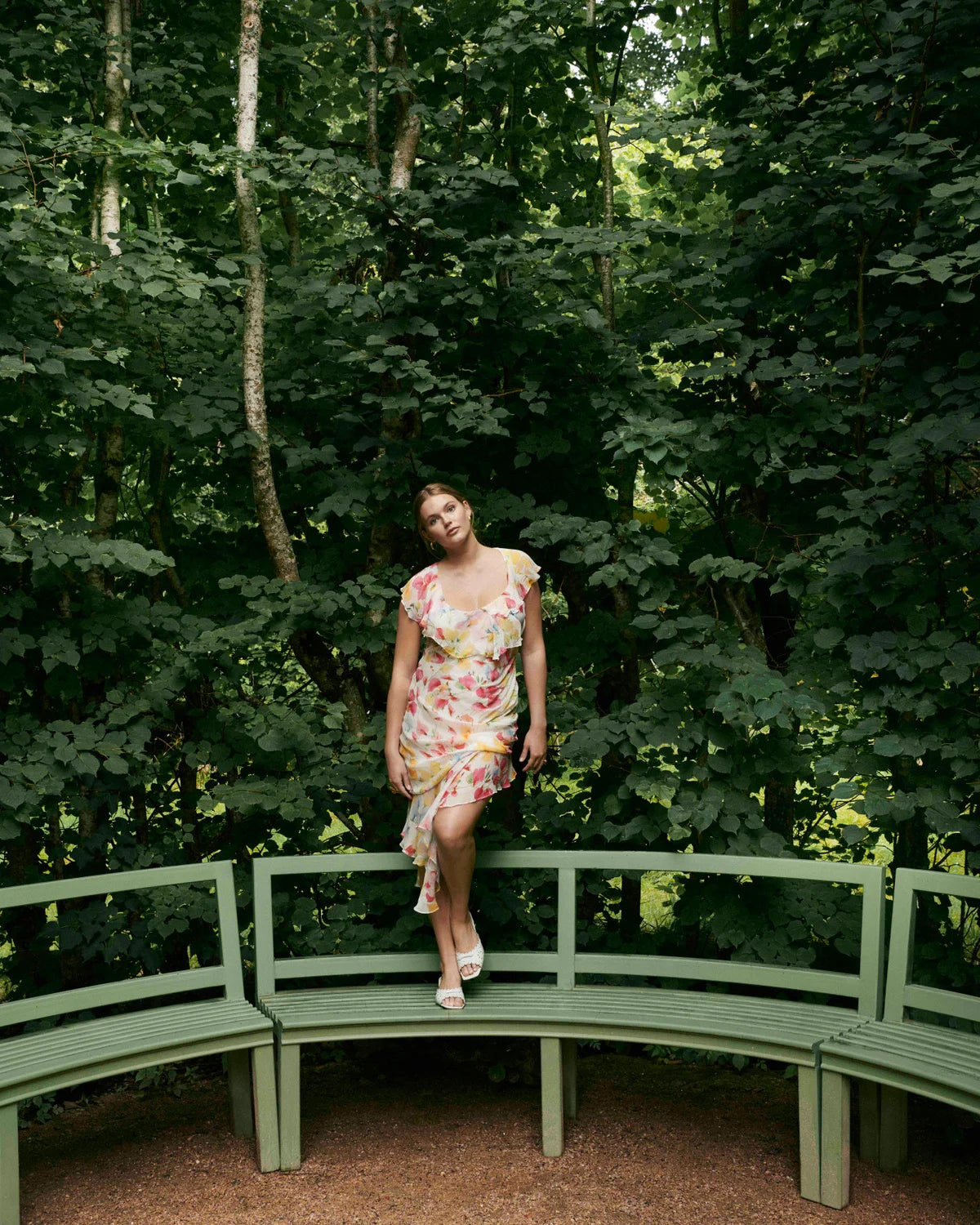 Chiffon Asymmetric Dress - Wildflowers