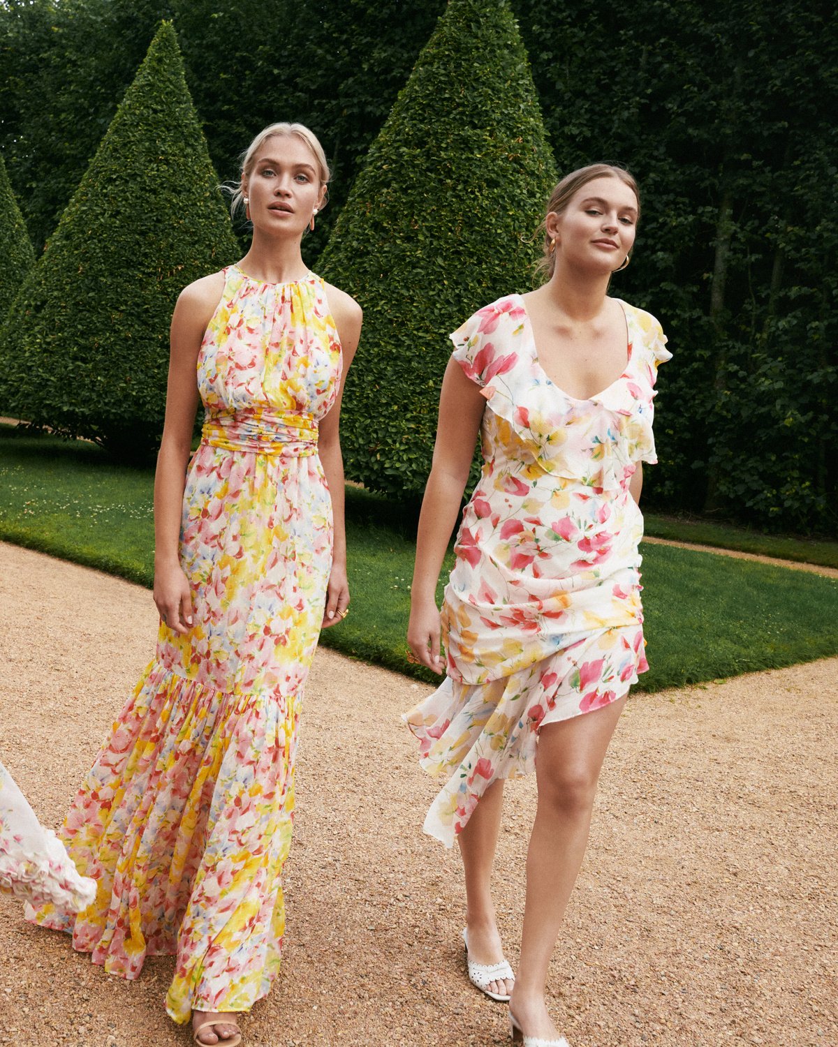 Chiffon Asymmetric Dress - Wildflowers