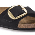 Madrid Big Buckle Nubuk Leather Narrow - Svart