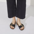 Madrid Big Buckle Nubuk Leather Narrow - Svart