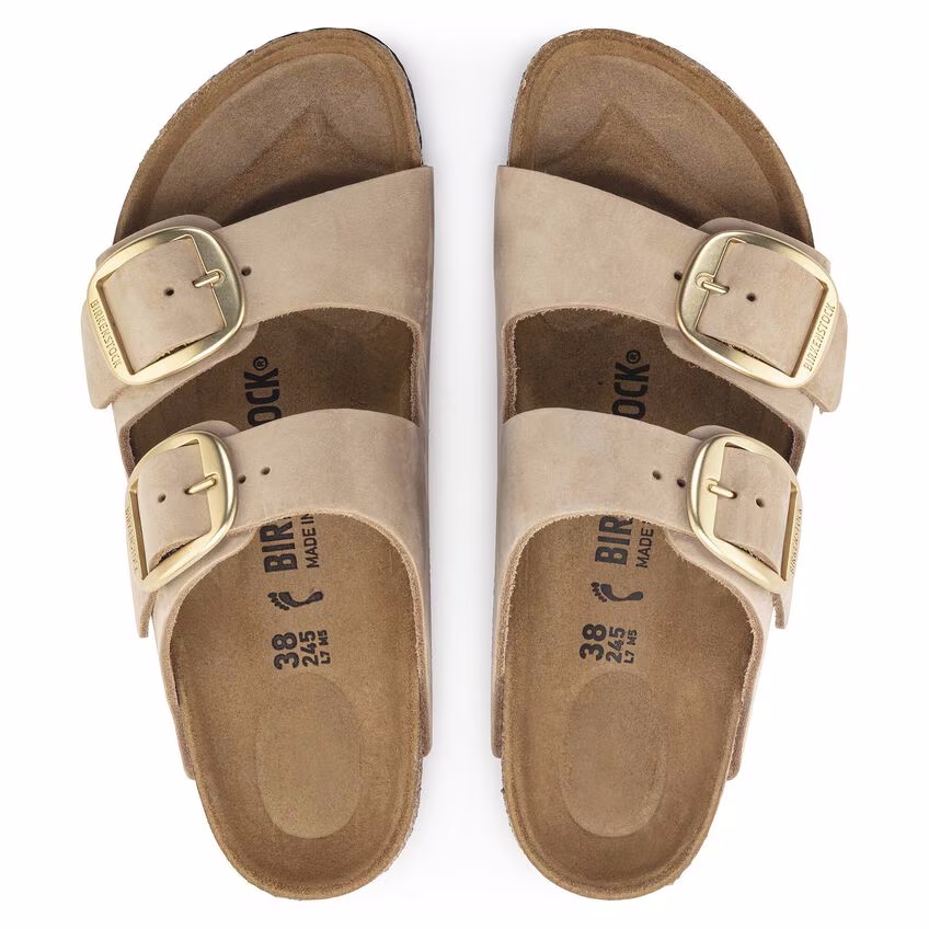 Birkenstock Arizona Big Buckle Nubuckskinn Smal - Sandcastle