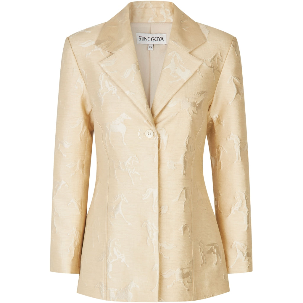 Enkelknäppt blazer - Porcelain Cream