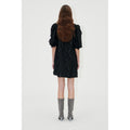 Puffy Sleeves Mini Dress - Jet Black