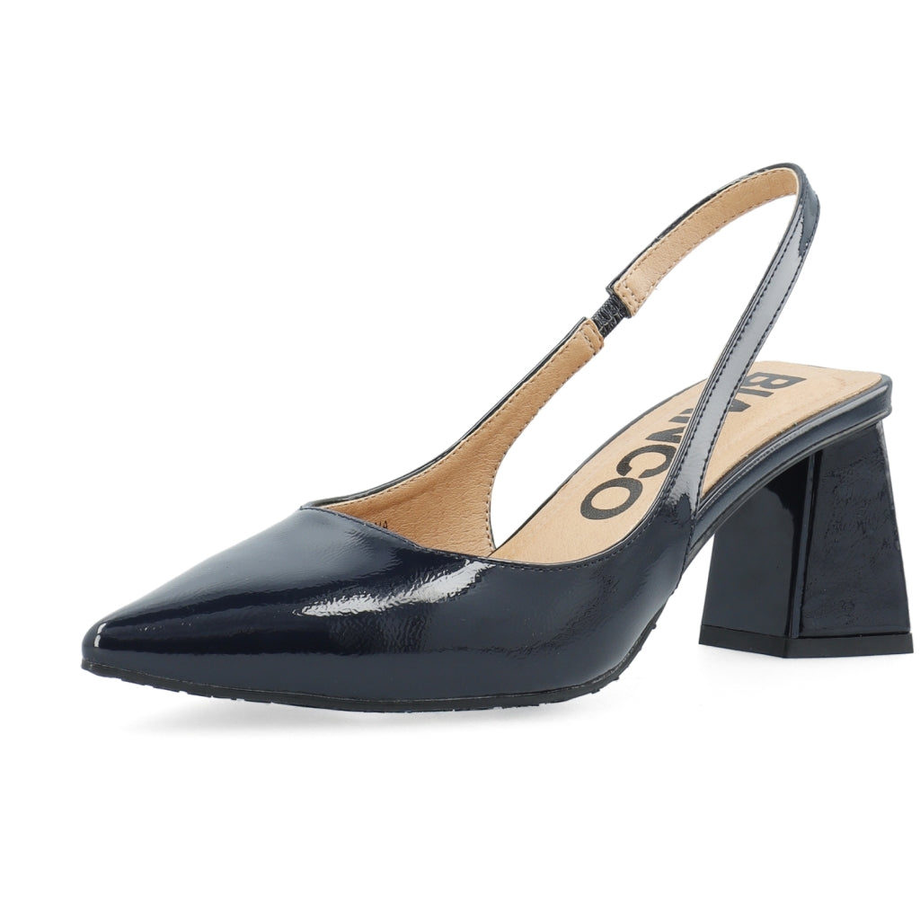 Biamaralyn Slingback Patent - Marinblå