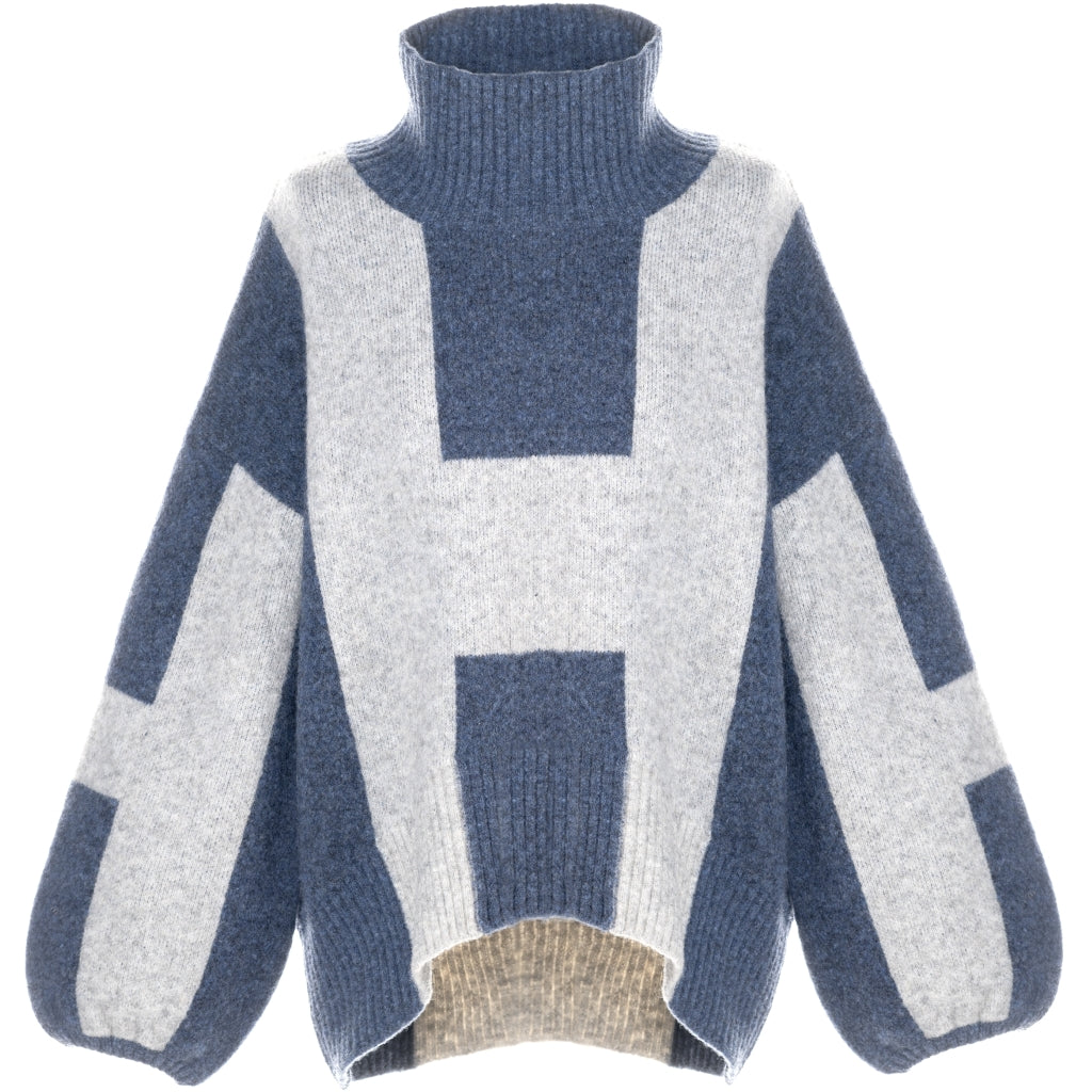 Isa Sweater - Blue With Grey Melange