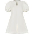 Angled Pleat Mini Dress - Artist Flower Relief
