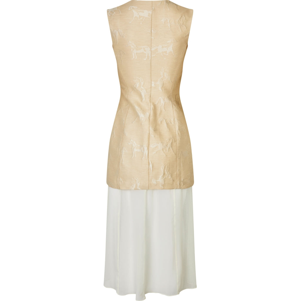 Waistcoat Tailored Midi Dress - Porcelain Cream
