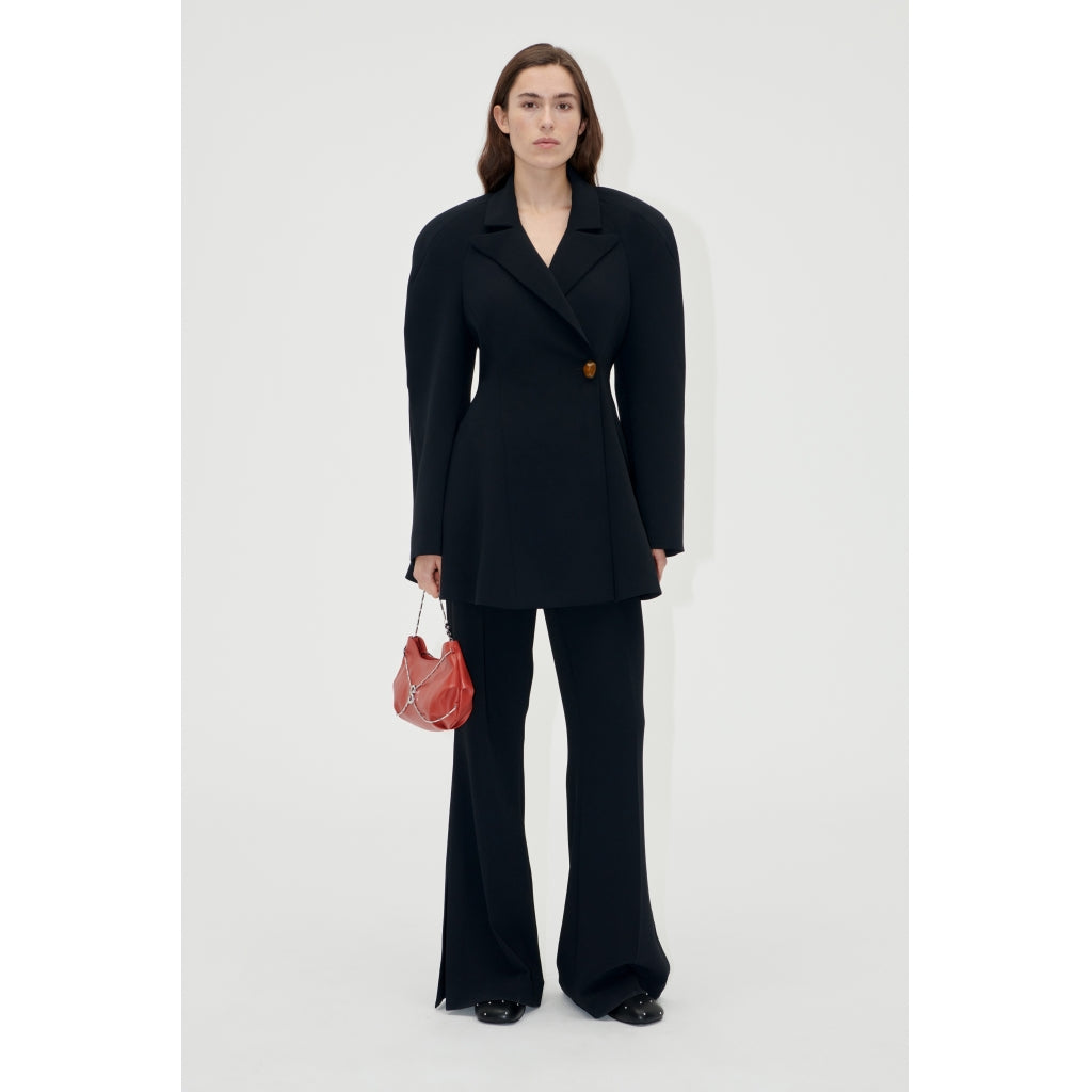 Voluminous Mini Coat Dress - Black